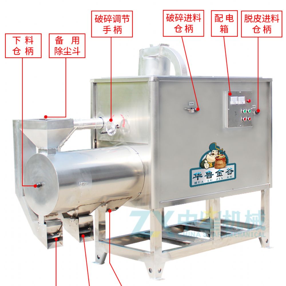 不銹鋼玉米脫皮制糝一體機